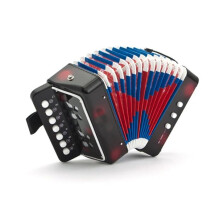 Accordion 7 Music Instrument 7 Buttons Plus 2 Bass Easy to Play Portable Gift for Musicians