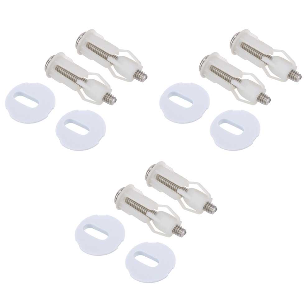 3 Pair Diy Plastic Toilet Seat Screw Set Fixings 9387669091350