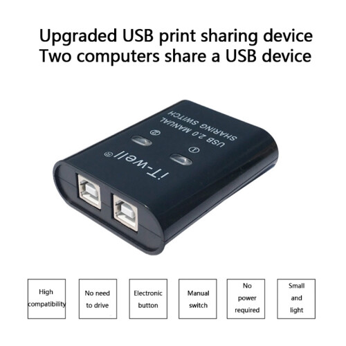 Dockingstation K1KF USB 2.0 Manueller Sharing-Switch Drucker-Sharing-Gerät, schwarz 1