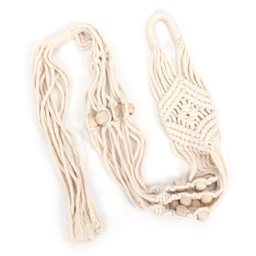 Cotton Rhombus Rope Pattern Plant Hanger with 12 2