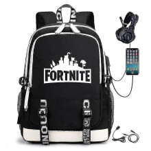 Fortnite Leuchtender Schulrucksack für Männer und Frauen (Schwarz)