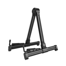 Adjustable Foldable Wooden Guitar Stand for Electric Bass, Classical Guitars, Ukuleles - Non-Slip B Short Design