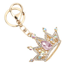 Llavero con corona de strass rosa aleación de zinc Spec1