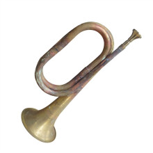Antique Charge Horn Bugle 18-Inch Brass Trumpet Rally Horn with Classic Sound for Parades and Events