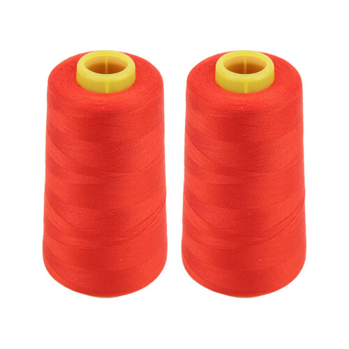 2 pezzi di filo per overlock, rosso, poliestere, 4,711,26 cm 1