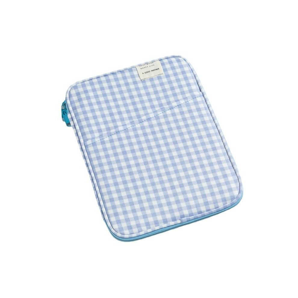Gingham Puffy Laptop Sleeve 11-13 Inch Y2k Coquette Fairycore Carrying Bag Compatible With 11 Inch Laptops Blue 6493810718434