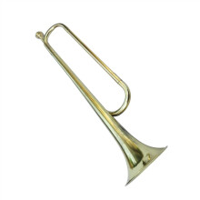 Bugle Trumpet Musical Instrument for School Bands and Orchestras, Brass Construction, 3-Valve Design, Silver Finish
