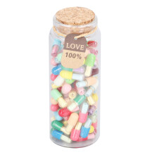 100 pièces de messages dans des capsules en verre - Couleurs mélangées