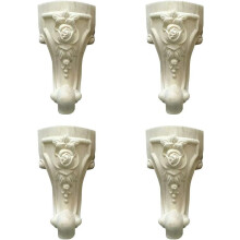 4-osaiset veistetyt puiset huonekalujen jalat, 6 tuumaa / 15 cm massiivipuuta