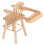 1:12 Silla alta de abedul para muñecas 9.8x5.4x4.5 cm 12