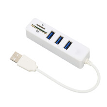 Hub USB 2.0 con slot per schede di memoria, bianco
