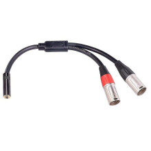 3,5 mm stereoliitin kaksois XLR 3-nastaiseen liittimeen, Y-jakaja, OFC AUX -äänikaapeli 3,