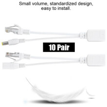 10 paria Poe IP -kamera RJ45 Ethernet-kaapelin suutinsovitin DC 12V-
