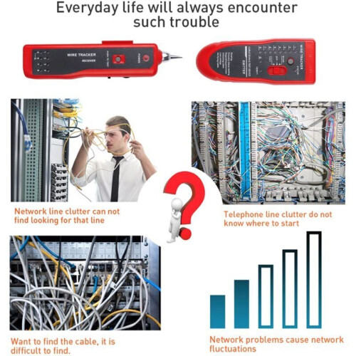 Jännitetesteri ja DetectorWire Tracker Finder Ethernet LAN Monitoiminen Toner Tracer Network