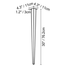 Pöydän jalat - 4 kpl - 30" - 76,2 cm - VEVOR - Hiusneulahuonekalujen jalat