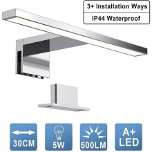 Led peilivalaistus, Ip44, pinta-asennettava valaisin + puristinvalo, kylpyhuonevalo, ma