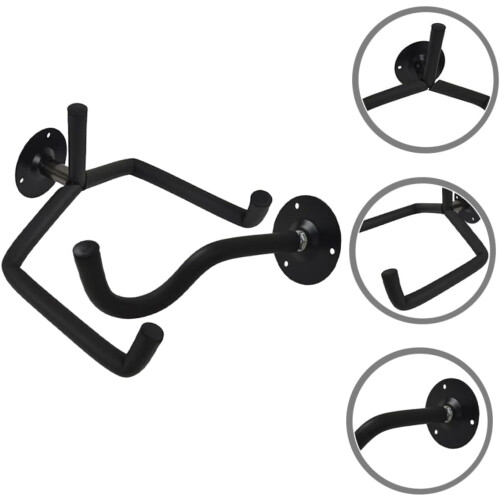 Versatile Guitar Wall Mount 2 Pack Iron Horizontal Rack for Guitars, Ukuleles, Violins, and Basses Display 2