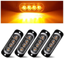 4 kpl Ultra Slim 4LED hätävilkkuvalot Oranssi varoitusmajakan varoitusvalot