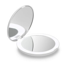 LED-valaistu taskupeili, 1x / 10x suurennus - meikkikäsipeili luonnonvalolla