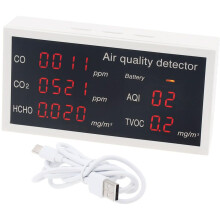 Kannettava ilmanlaadun ilmaisin CO2 TVOC formaldehydi HCHO AQI -mittari sopii kotikouluun