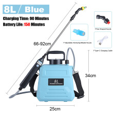 Ruisku Maatalouden sähköinen ruisku spray, 8L-Blue-150 minuuttia
