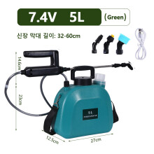 Ruisku Sähköinen ruisku 7.4V 2000mAh Akku, 7.4V 5L vihreä