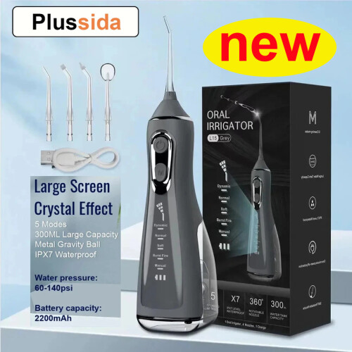 Oral Irrigator Pick Water Flosser, harmaa 2