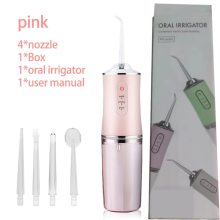 Kannettava gator Dental Water Flosser, vaaleanpunainen 4-pää laatikolla