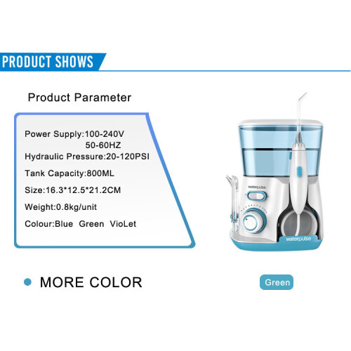 10 tasoa 20-120PSI Oral Irrigator Power, vihreä 2
