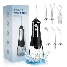 Water Flosser hammastikut, johdoton kannettava, musta