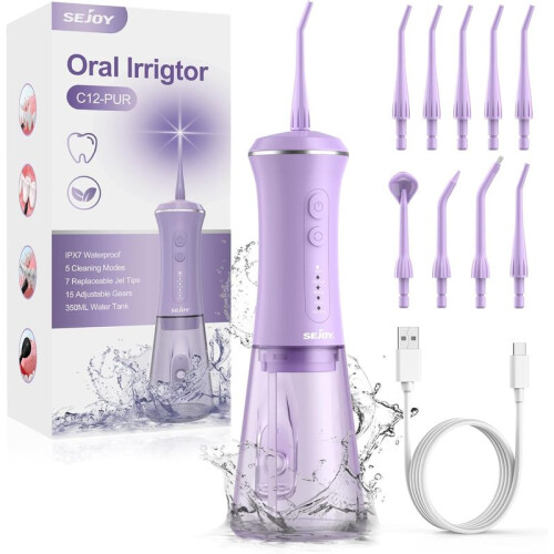 Water Flosser johdoton sähköhampaiden suullinen, C12-BLA 1
