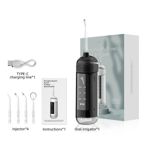 6 Modes Mini Water Flosser Thread, musta