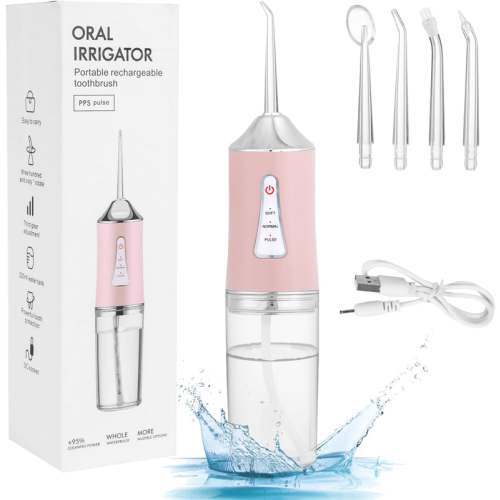 Oral Irrigator Water Flosser 4, vaaleanpunainen