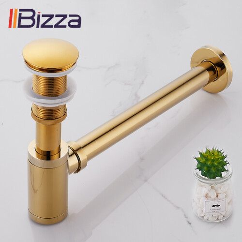 Allas Pop Up Drain Gold Messinki Pullo Trap Kylpyhuone,02 1