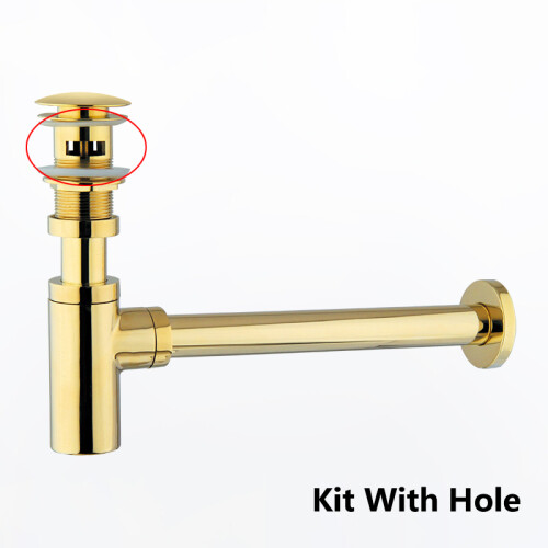 Allas Pop Up Drain Gold Messinki Pullo Trap Kylpyhuone,02
