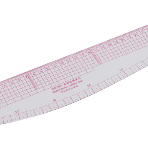 58cm Clear Plastic Curved Ruler for Sewing Pattern Design 2