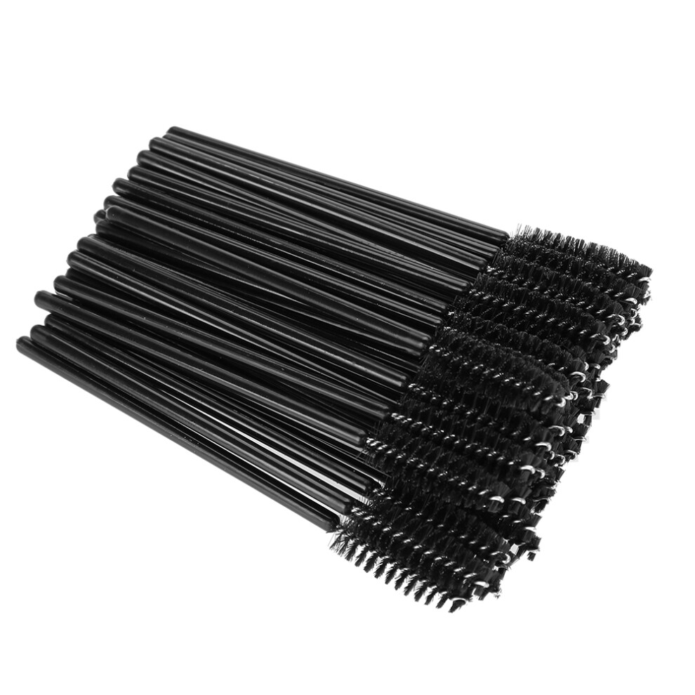 Black 50Pcs Disposable Eyelash Brush Makeup Mascara