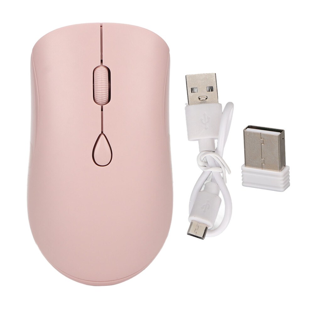 2.4G Wireless Mouse 1600Dpi Ergonomic Rechargeable Pink 9387669110396