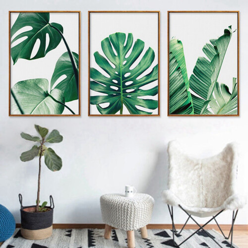 3Pcs/Set 40x50cm Green Leaves Pattern Canvas 2