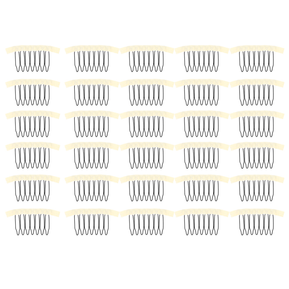 Unisex 30Pcs Wig Comb Clips Stainless Steel 7ÂTeeth Wig