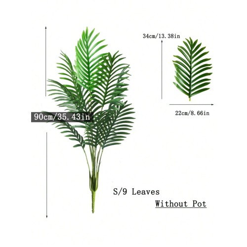 (90cm 9leaves) Tall Artificial Palm Tree with Monstera Leaves 2