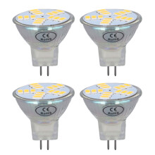 4 Stück MR11 LED Glühbirne 5W 500lm Birnenersatz mit 15 LEDs Doppelstiftbasis für Spotlights und Landschaftslampen Warmweiß