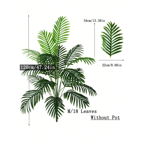 (120cm 18leaves) Tall Artificial Palm Tree with Monstera Leaves 1