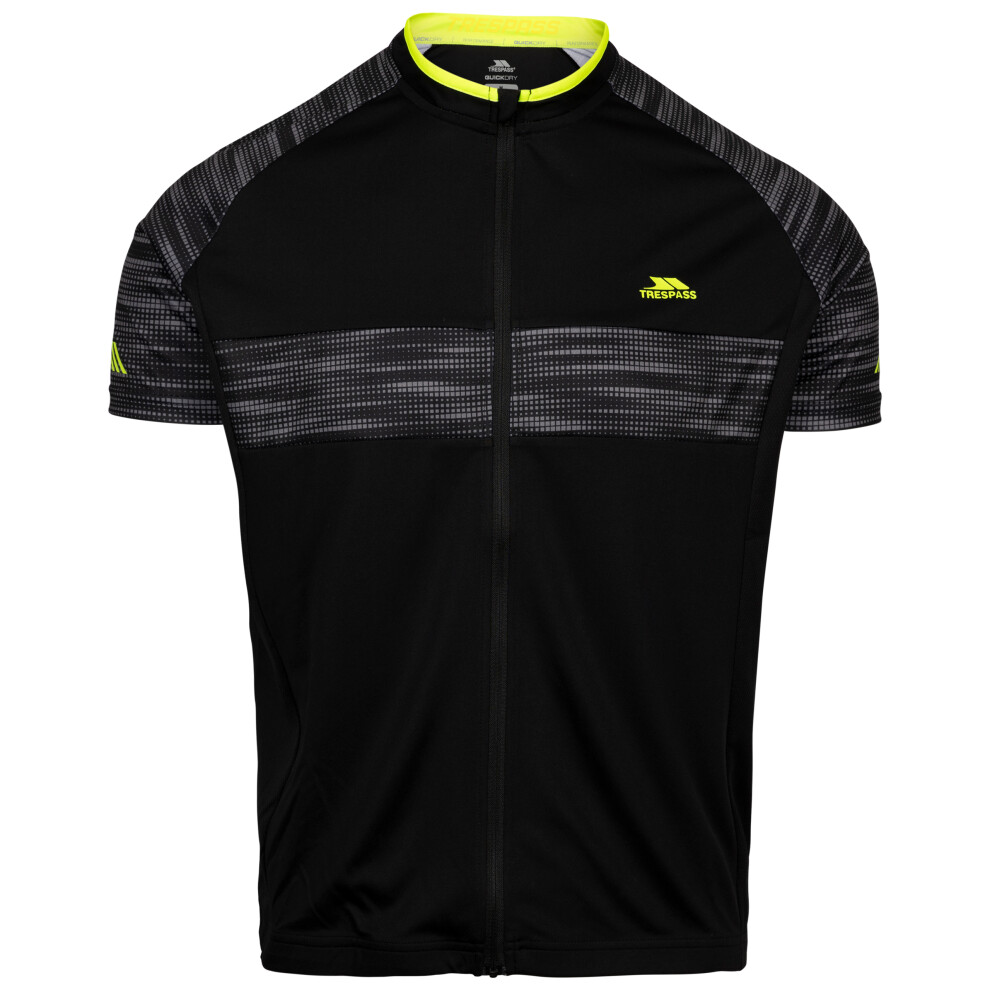 (3XL, Black) Trespass Mens Reflective Print Cycling Top Hazzel