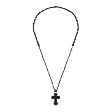 Collier - Police - Affixe - Pendentif Croix - Métal - 920mm - Noir