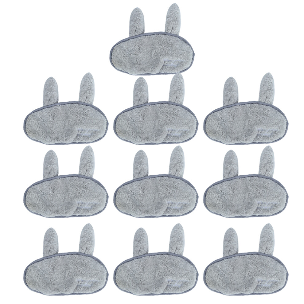 10Pcs Coral Fleece Cute RabbitShaped Eye Patch