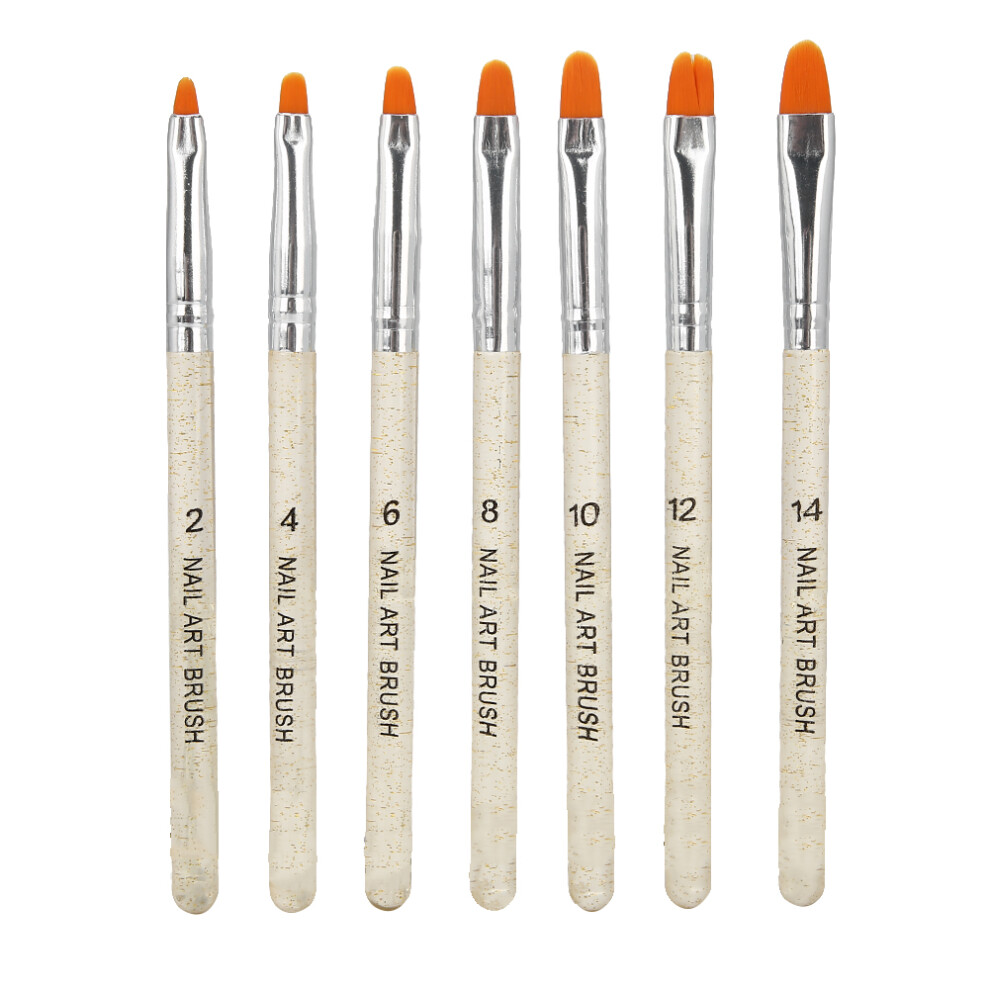 7pcs Transparent Handle Nail Art Brush DIY Pattern