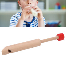 Flûte de jeu en bois pour enfants, poignée rouge, design coulissant, jouet éducatif