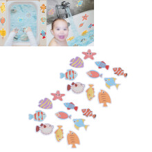 Kids Safe Bath Stickers: 20 Colorful Fish Non-Toxic & Fun