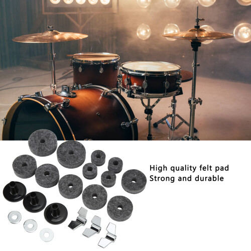 Kit hardware per piatti – 21 pezzi, manicotti in feltro e dadi a farfalla per clutch Hi-Hat, grigio 2